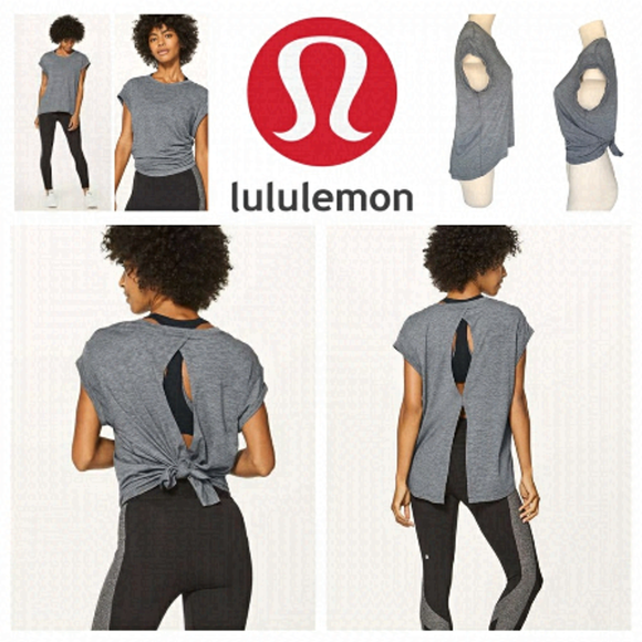 lululemon athletica Tops - Lululemon Box It Out Short Sleeve Heathered Black Tee T-shirt